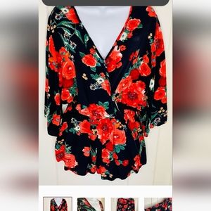 umungee navy and red floral romper (shorts) size 2x